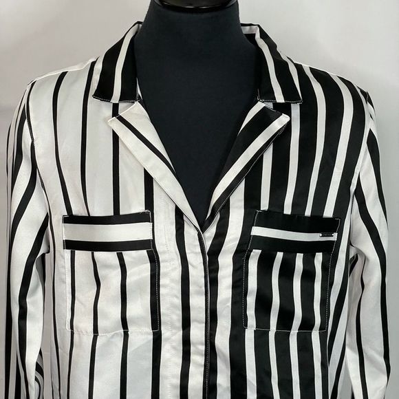 Volcom Stripped Button Down Blouse - Women’s 10 - Picture 4 of 8